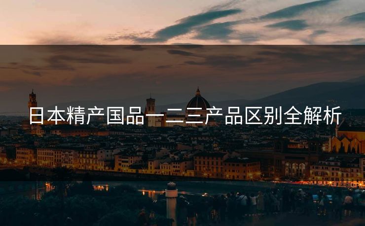 日本精产国品一二三产品区别全解析